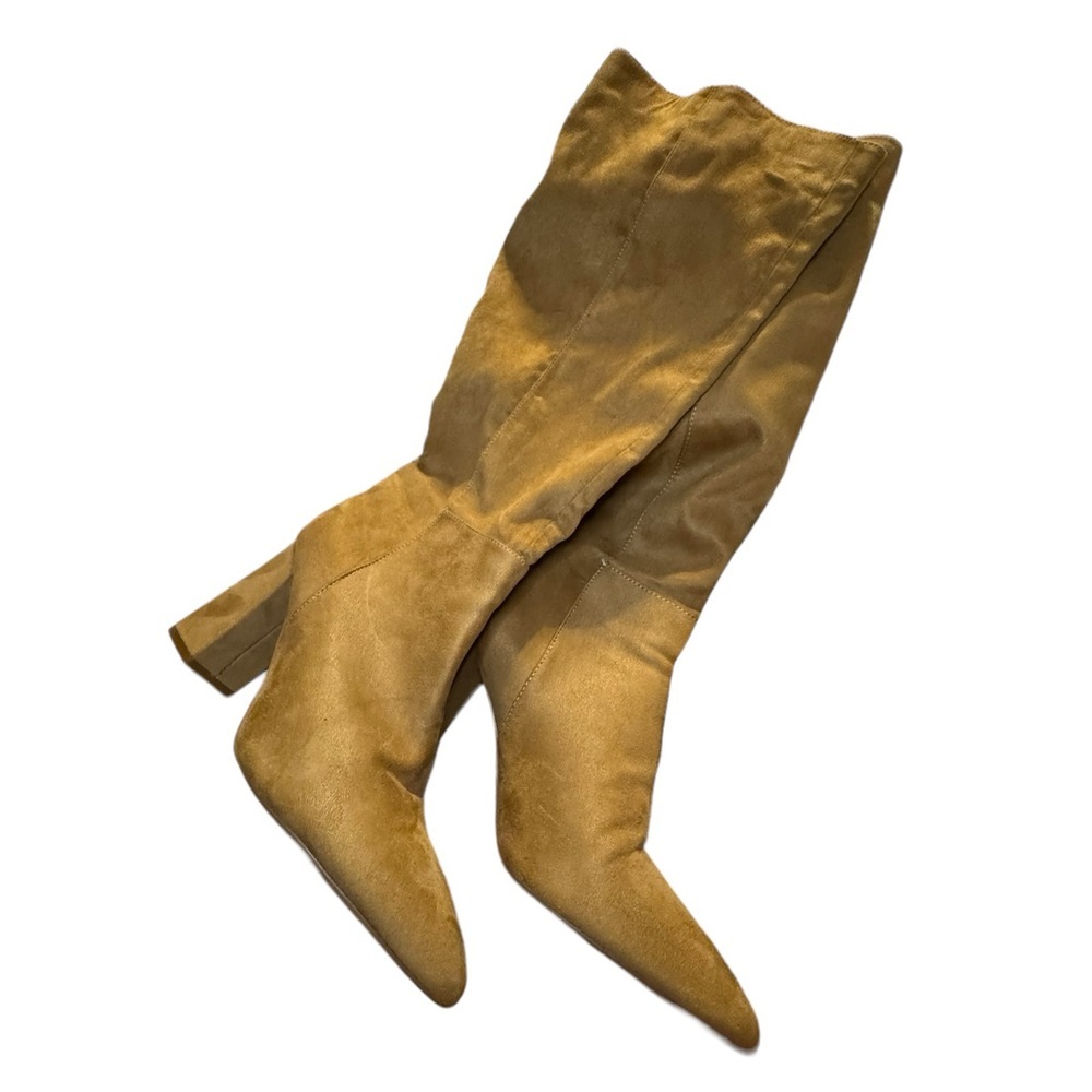 Madden Girl Tan Brown Faux Suede Tall Heel Boots Size 7